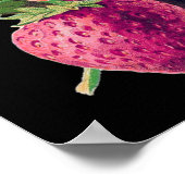 Zwarte  aardbeiboomvrucht Jouw naam toevoegen Poster (Hoek)