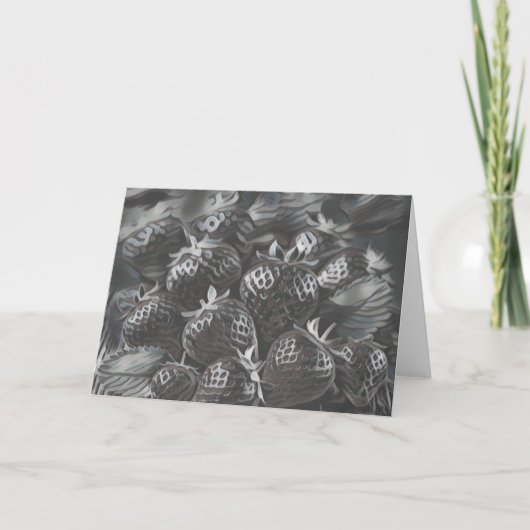 Zwarte Aardbeien Briefkaart (Voorkant)