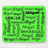 Zwarte ABIGAIL naam op neon groen Muismat (Voorkant)