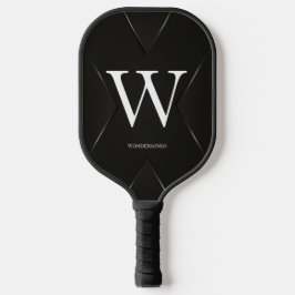Zwarte Abstract Aangepaste Tekst Naam Pickleball Paddle