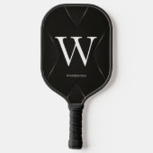 Zwarte Abstract Aangepaste Tekst Naam Pickleball Paddle (Achterkant)