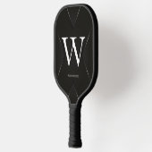 Zwarte Abstract Aangepaste Tekst Naam Pickleball Paddle (Links)