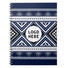 Zwarte Abstract Etnische Geometrische Patronen met Notitieboek