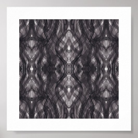 Zwarte Abstracte Aquarel Kunst Poster (Voorkant)