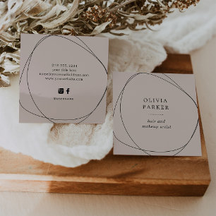 Zwarte Abstracte cirkel   Neutraal Roos Vierkante Visitekaartje