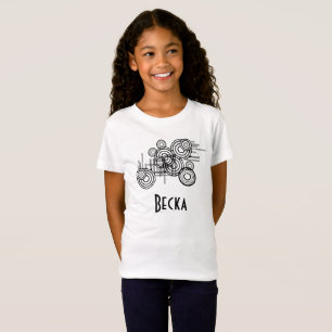 Zwarte abstracte cirkels in verschillende formaten t-shirt