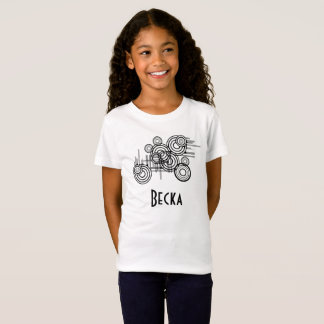 Zwarte abstracte cirkels in verschillende maten t-shirt