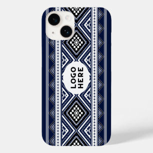 Zwarte Abstracte Etnische Geometrische Patronen me Case-Mate iPhone 14 Hoesje
