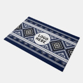 Zwarte Abstracte etnische geometrische patronen me Deurmat (Schuin)