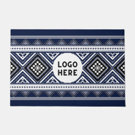 Zwarte Abstracte etnische geometrische patronen me Deurmat