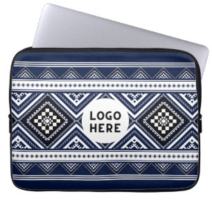 Zwarte Abstracte Etnische Geometrische Patronen me Laptop Sleeve
