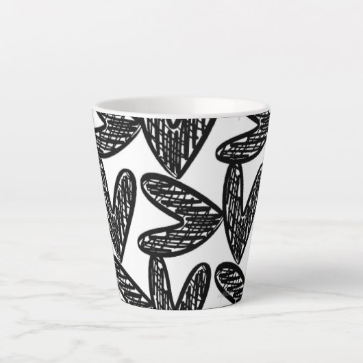 Zwarte Abstracte hartlatende Mok (Voorkant)