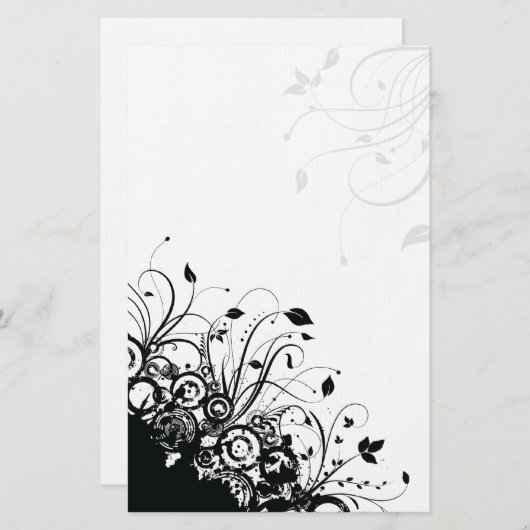 Zwarte Abstracte kunstbloederij Briefpapier (Voorkant / Achterkant)