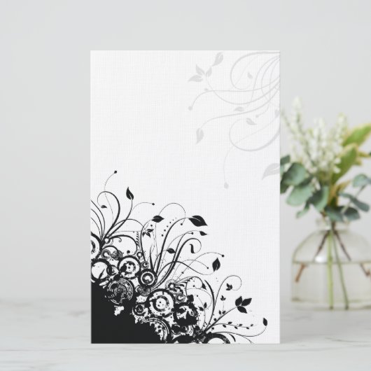Zwarte Abstracte kunstbloederij Briefpapier (Staand voorkant)