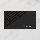 Zwarte abstracte lijnen modern mannelijk visitekaartje (Voorkant)