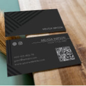 Zwarte abstracte lijnen modern mannelijk visitekaartje