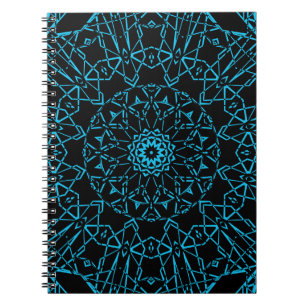 Zwarte abstracte, moderne spinnetjes notitieboek