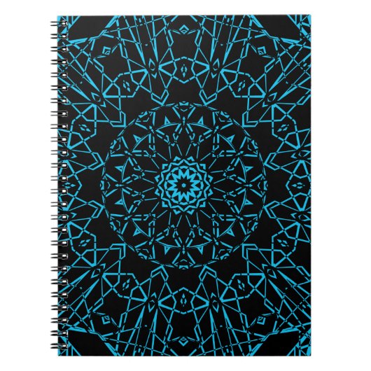 Zwarte abstracte, moderne spinnetjes notitieboek (Voorkant)