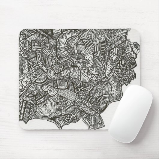 Zwarte abstracte mousepad muismat (Met muis)