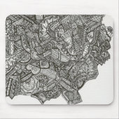 Zwarte abstracte mousepad muismat (Voorkant)