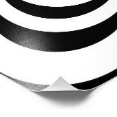 Zwarte abstracte optische illusie bloem foto afdruk (Hoek)