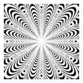 Zwarte abstracte optische illusie bloem foto afdruk (Voorkant)