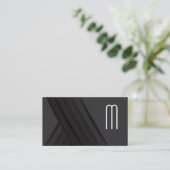 Zwarte Abstracte Panelen | Monogram Visitekaartje (Staand voorkant)