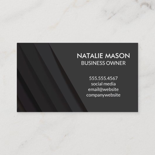 Zwarte Abstracte Panelen | Monogram Visitekaartje (Achterkant)