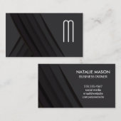 Zwarte Abstracte Panelen | Monogram Visitekaartje (Voorkant / Achterkant)