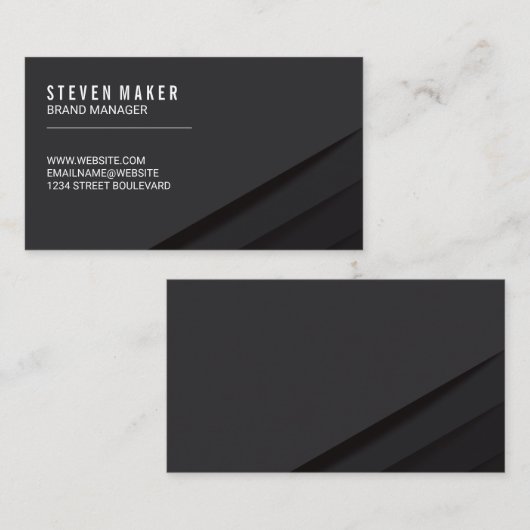 Zwarte Abstracte Panelen Visitekaartje (Voorkant / Achterkant)