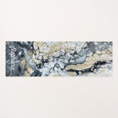 Zwarte Abstracte Persoonlijke Yogamat met Opvallen (Voorkant (horizontaal))