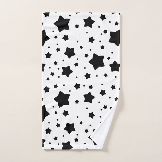 Zwarte Abstracte sterren Bad Handdoek (Handdoek)