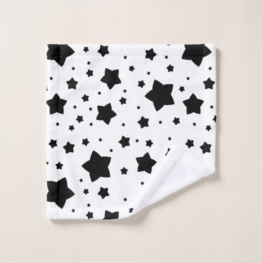 Zwarte Abstracte sterren Bad Handdoek (Wasdoekje)
