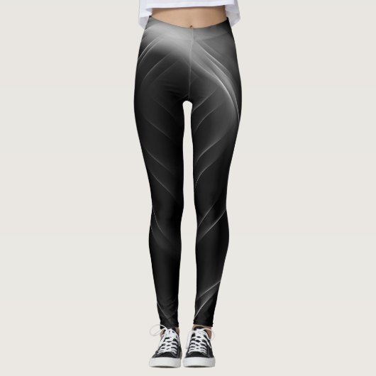 Zwarte Abstracte tunnel - Leggings (Voorkant)