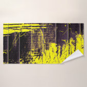Zwarte abstracte verfdruppels op een heldere kleur badhanddoek (Badhanddoek)