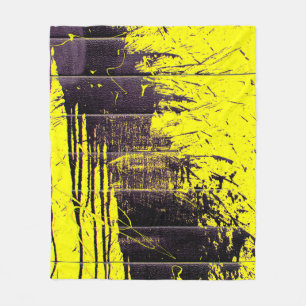 Zwarte abstracte verfdruppels op een heldere kleur fleece deken