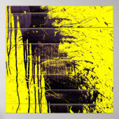 Zwarte abstracte verfdruppels op een heldere kleur poster (Voorkant)