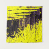 Zwarte abstracte verfdruppels op een heldere kleur wandkleed (Voorkant (horizontaal))