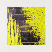 Zwarte abstracte verfdruppels op een heldere kleur wandkleed (Voorkant)