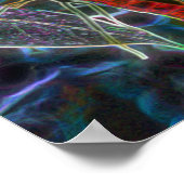 Zwarte Abstracte vlinder met fantastische kunst Poster (Hoek)