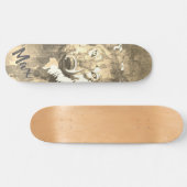 Zwarte abstracte waterverf persoonlijk skateboard (Horizontaal)