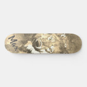 Zwarte abstracte waterverf persoonlijk skateboard (Horizontaal)