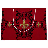 Zwarte Acanthus op rood Groot Cadeauzakje (Voorkant)