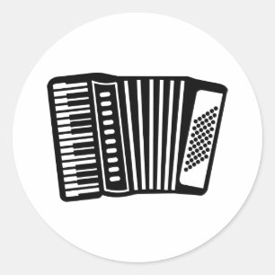 zwarte accordeon ronde sticker