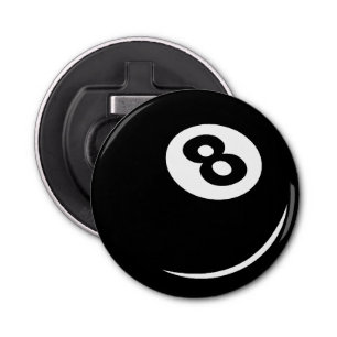 Zwarte acht bal fles opener koelkast magneet