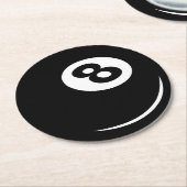 Zwarte acht bal onderzetters voor verjaardagsfeest (Gebogen)