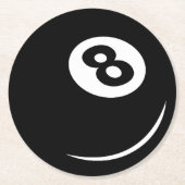 Zwarte acht bal onderzetters voor verjaardagsfeest (Voorkant)