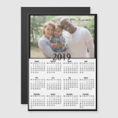 Zwarte achtergrond 2019 Kalenderfotomagneet (Voorkant / Achterkant)