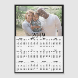 Zwarte achtergrond 2019 Kalenderfotomagneet