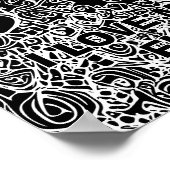 Zwarte achtergrond Abstracte kat-volwassenkleur Poster (Hoek)